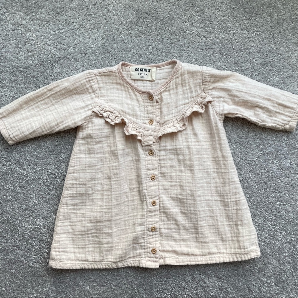Go Gently Nation Gauze Ruffle Smock Dress (12M)